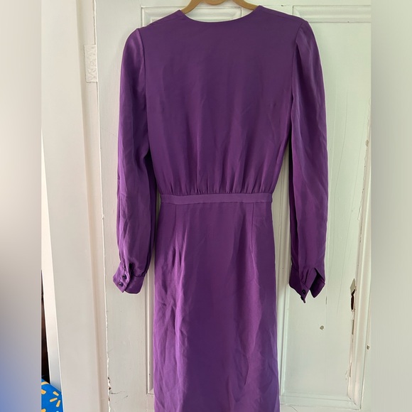 Tuleh silk long-sleeved midi dress - size 8 - Picture 7 of 14